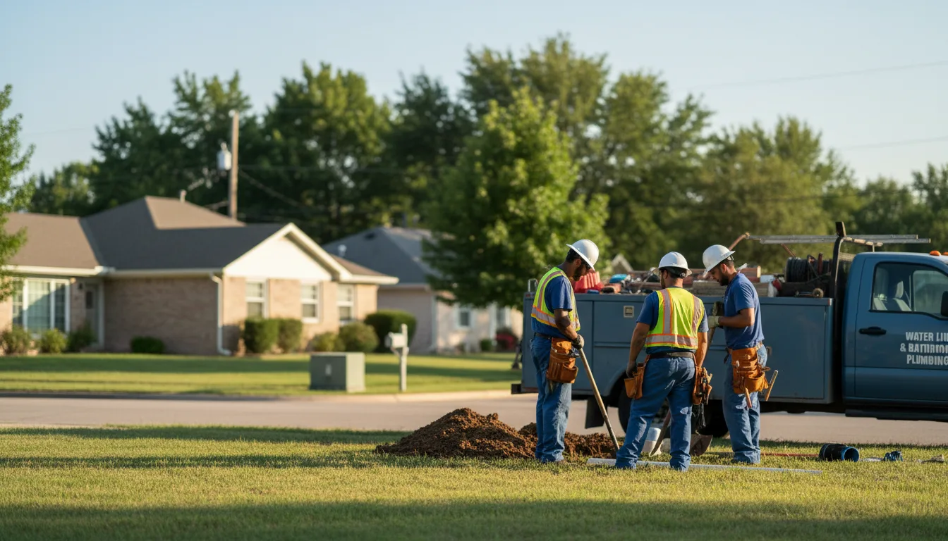 Residential water line and bathroom plumbing service in Quitman, TX